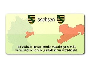 Schild als Geschenk- Bundesland Sachsen 