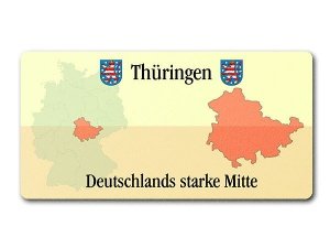 Schild als Geschenk- Bundesland Thüringe