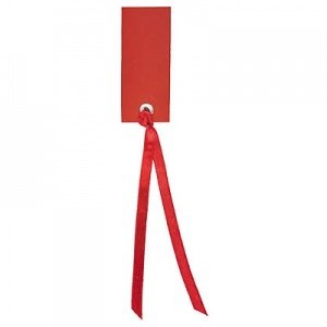 Schild mit Satinband, bordeaux, 12 St.