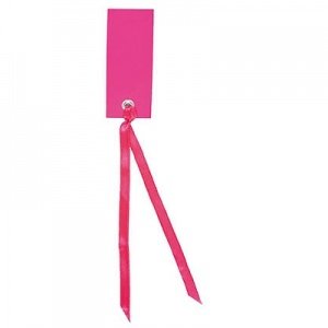 Schild mit Satinband, fuchsia, 12 St.