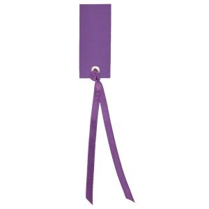 Schild mit Satinband, pflaume, 12 St.