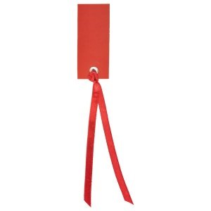 Schild mit Satinband, rot, 12 St.