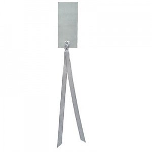 Schild mit Satinband, silber, 12 St.