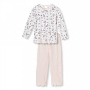 Schlafanzug  100 weiss/rot