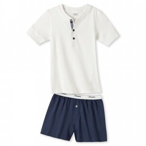 Schlafanzug kurz 100 weiss