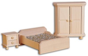Schlafzimmer für Puppenhaus "Rustikal"