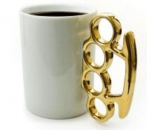 Schlagring Kaffeebecher Weiß/Gold