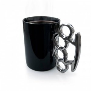Schlagring-Tasse - Schwarz