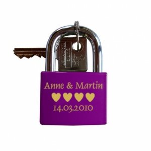 Schloss gravieren lassen 40 mm Messing -