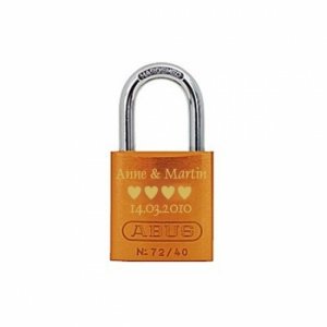 Schloss gravieren lassen ABUS 72/40 Alum