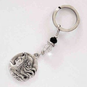 Schlüsselanhänger -Donna- schwarz-silber