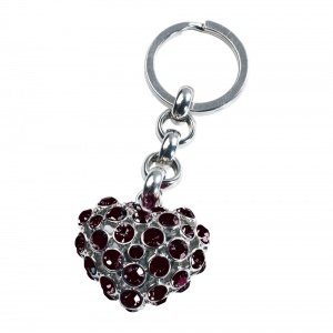 Schlüsselanhänger Glamour Heart dunkelro