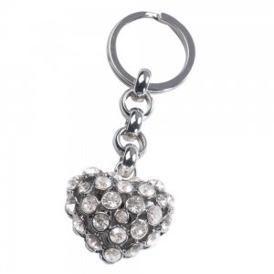 Schlüsselanhänger Glamour Heart silber