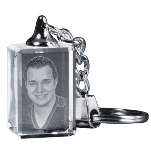 Schlüsselanhänger Glas mit Fotogravur