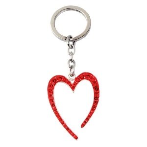 Schlüsselanhänger - Herz, rot aus Metall