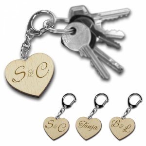 Schlüsselanhänger Holzherz - personalisi