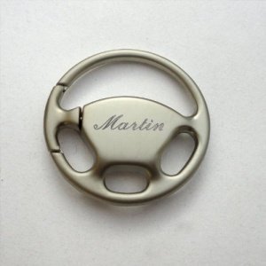 Schlüsselanhänger Lenkrad mit Gravur