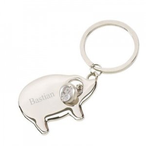 Schlüsselanhänger Schwein mit Gravur