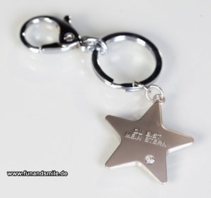 Schlüsselanhänger Stern mit Gravurtext