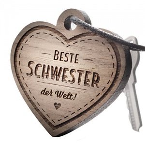 Schlüsselanhänger aus Holz mit Gravur