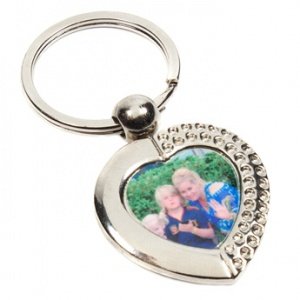 Schlüsselanhänger mit Foto - Herz Glitze
