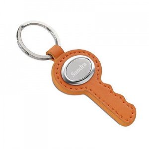 Schlüsselanhänger orange mit Gravur