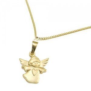 Klein Goldener Engel-Anhänger Herz 333