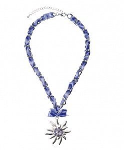 Schmuck-art Halskette Wiesn Edelweiß silver-violet-tanzanite