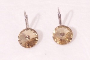 Schmuck-art Ohrhänger rund 11 mm topaz