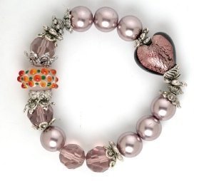 Schmuck-art Stretcharmband Eisherz purpl