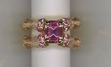 Schmuck-art Stretchring Prinzessin eckig