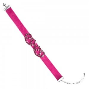 Schmuck-art Wiesn Halsband Gretl fuchsia