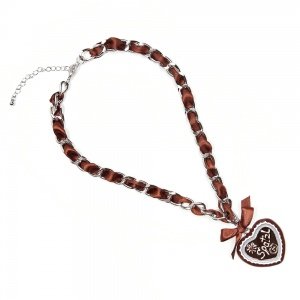 Schmuck-art Wiesn Halskette Spatzl brown