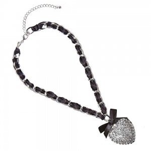 Schmuck-art Wiesn Kette Herzig silver-bl