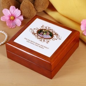 Schmuckkästchen mit Foto und Text