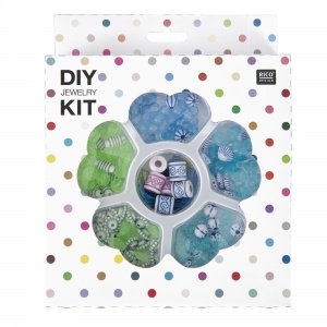 Schmuckset, blau/grün