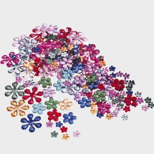 Schmucksteine "Blumen", 200 Teile