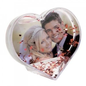 Schneekugel-Herz mit Foto - 9316