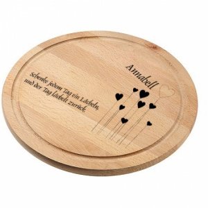 Schneidbrett Holz *Herzchen* rund mit Gr