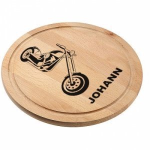 Schneidbrett Holz *Shopper* rund mit Gra