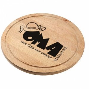 Schneidbrett Holz *coole Oma* rund mit G