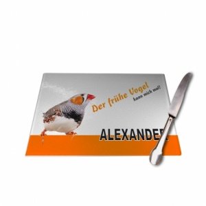 Schneidebrett *Früher Vogel* mit Namen g