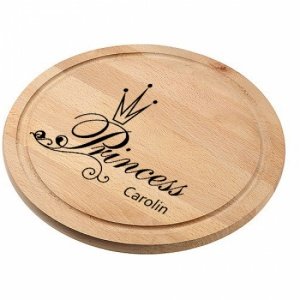 Schneidebrett Holz *Princess* rund mit G