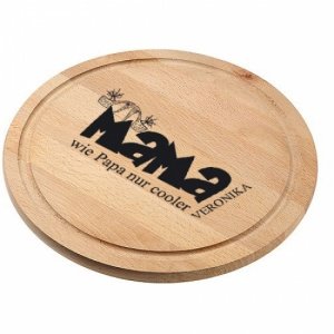 Schneidebrett Holz *coole Mama* rund mit