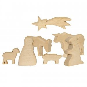 Schnitzholz Krippe "Esel und Ochse"