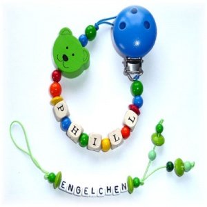 Schnullerkette Bärchen 2teilig Grün