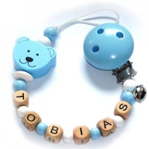 Schnullerkette Bärchen Babyblau