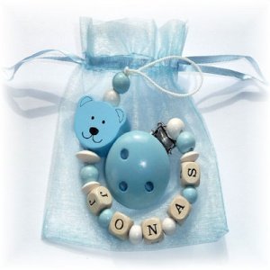 Schnullerkette Bärchen Ohio Babyblau