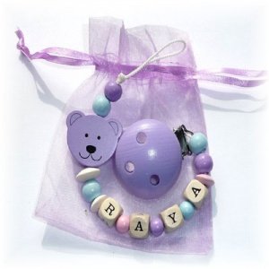 Schnullerkette Bärchen Ohio Flieder