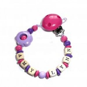 Schnullerkette Blümchen Flieder